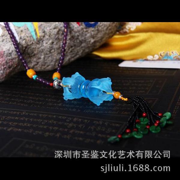 批发文玩配饰精品高档长款毛衣链带坠流苏降魔金刚杵辟邪保平安