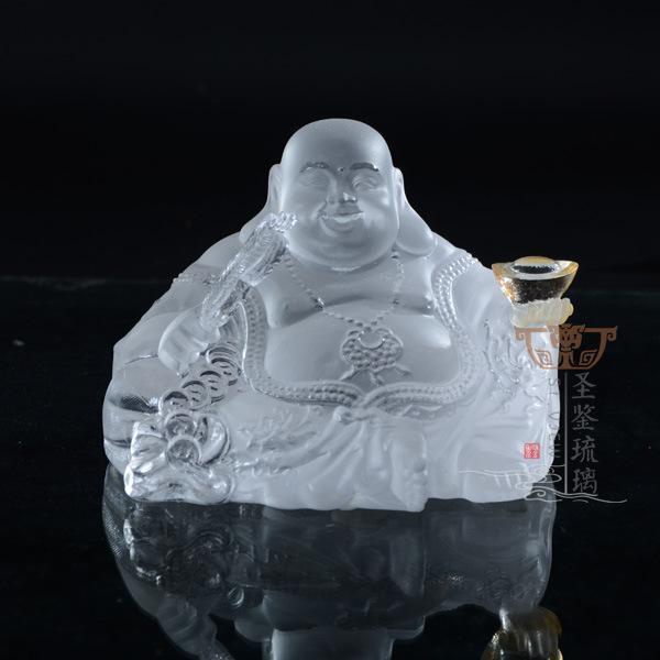高档古法琉璃车摆件弥勒佛多种款式现货批发厂家直销自在多福