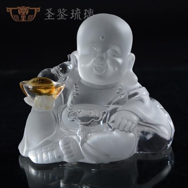 汽车用品车载饰品琉璃佛像摆件小沙弥和尚工艺品定制批发福来运转
