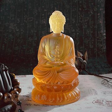 琉璃三宝佛汉传琉璃药师如来佛托塔琉璃佛像