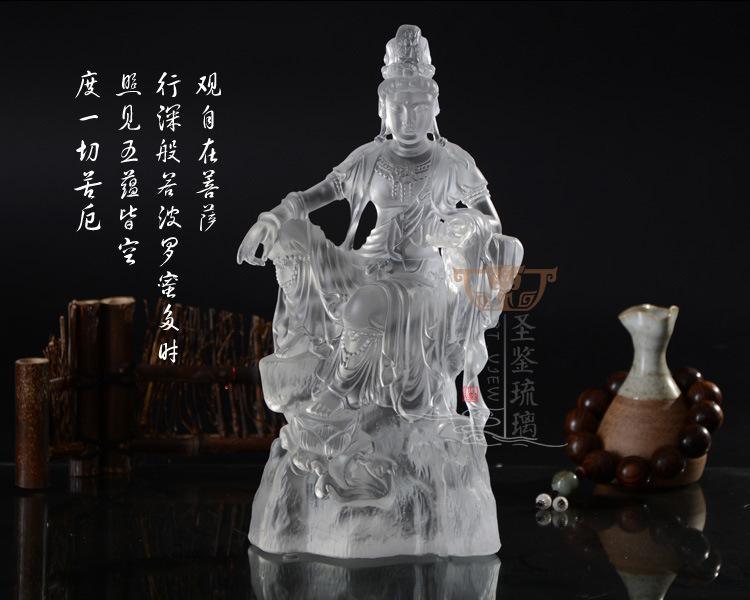 家居佛堂禅堂供奉高档精品佛像圣鉴琉璃工厂直销现货自在观音